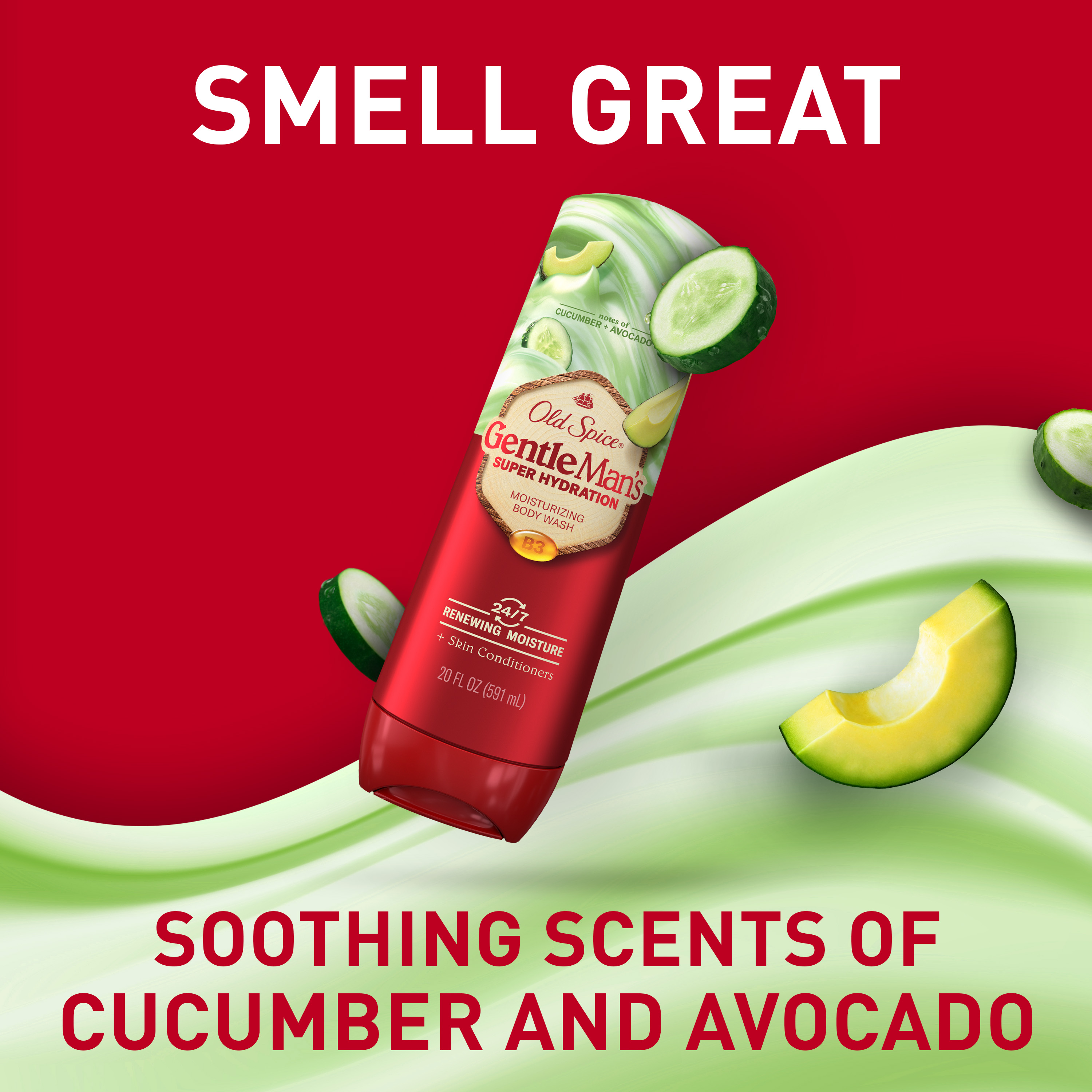 Old Spice Super Hydration Body Wash GentleMan’s Blend Cucumber + Avocado Oil